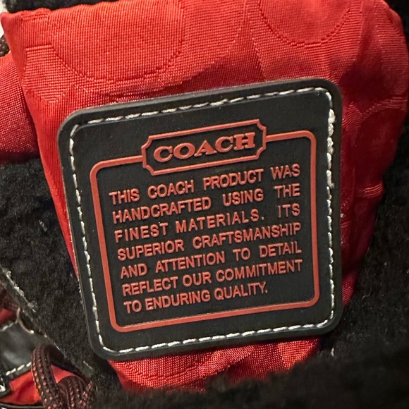 Like New - Coach Red and Black Lace Up Snow Boots - Picture 5 of 10